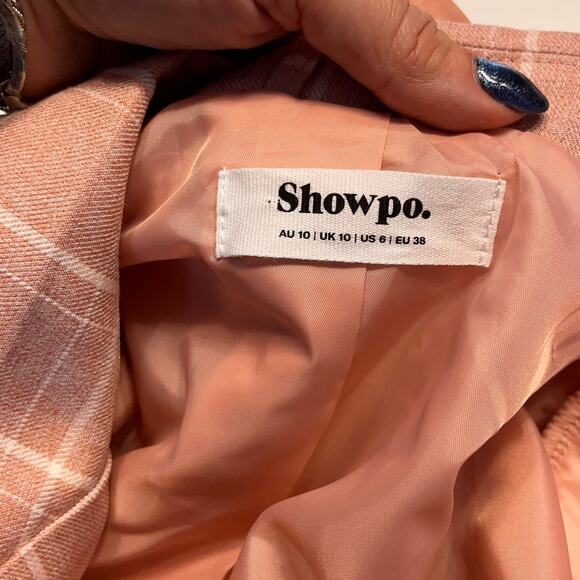 Showpo Pink Plaid Women's Blazer - Picture 7 of 11